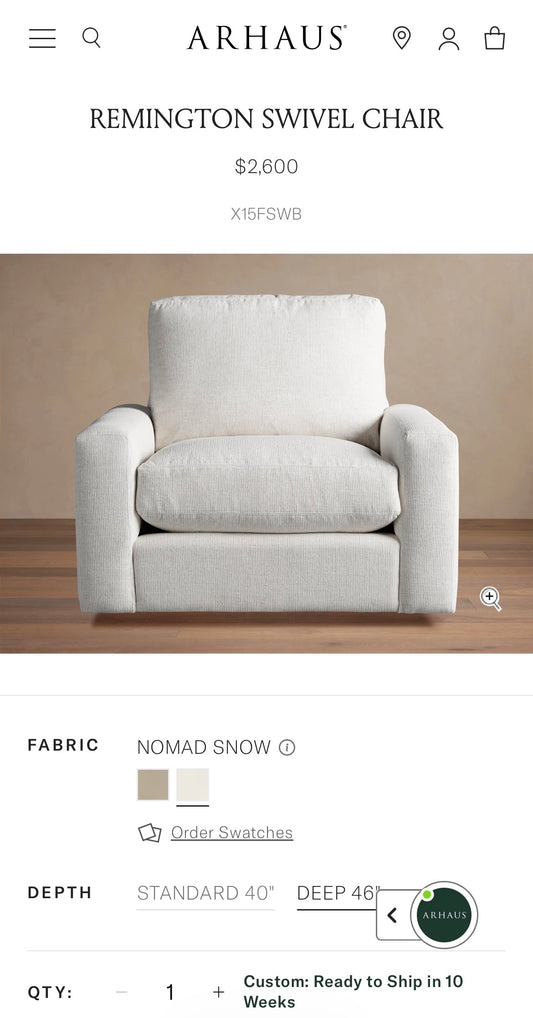 Arhaus “Remington” Swivel Chairs