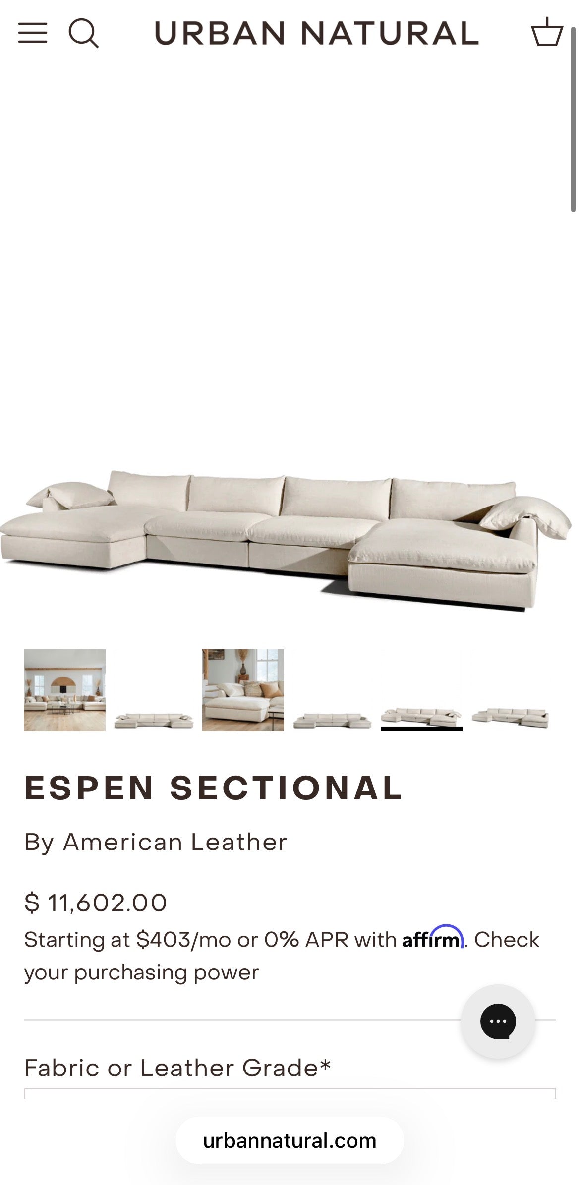 American Leather “Espen” Sectional