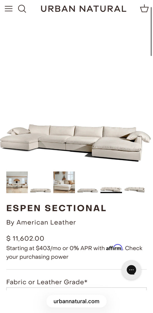 American Leather “Espen” Sectional