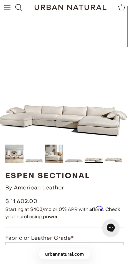 American Leather “Espen” Sectional