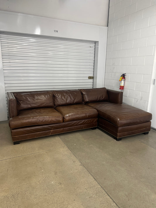Restoration Hardware “Easton” Leather Scetional