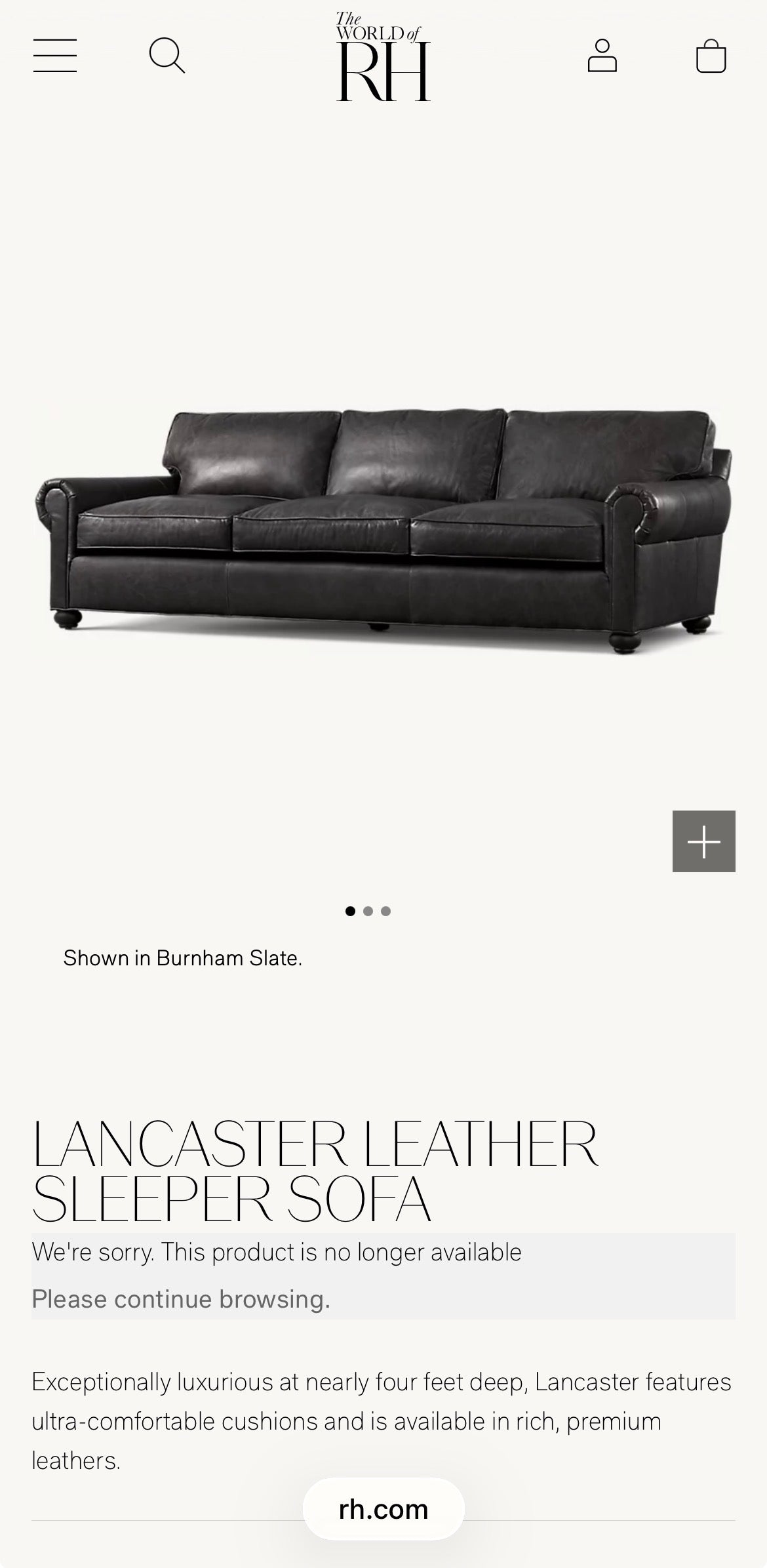 Restoration Hardware “Lancaster” Sleeper Sofa