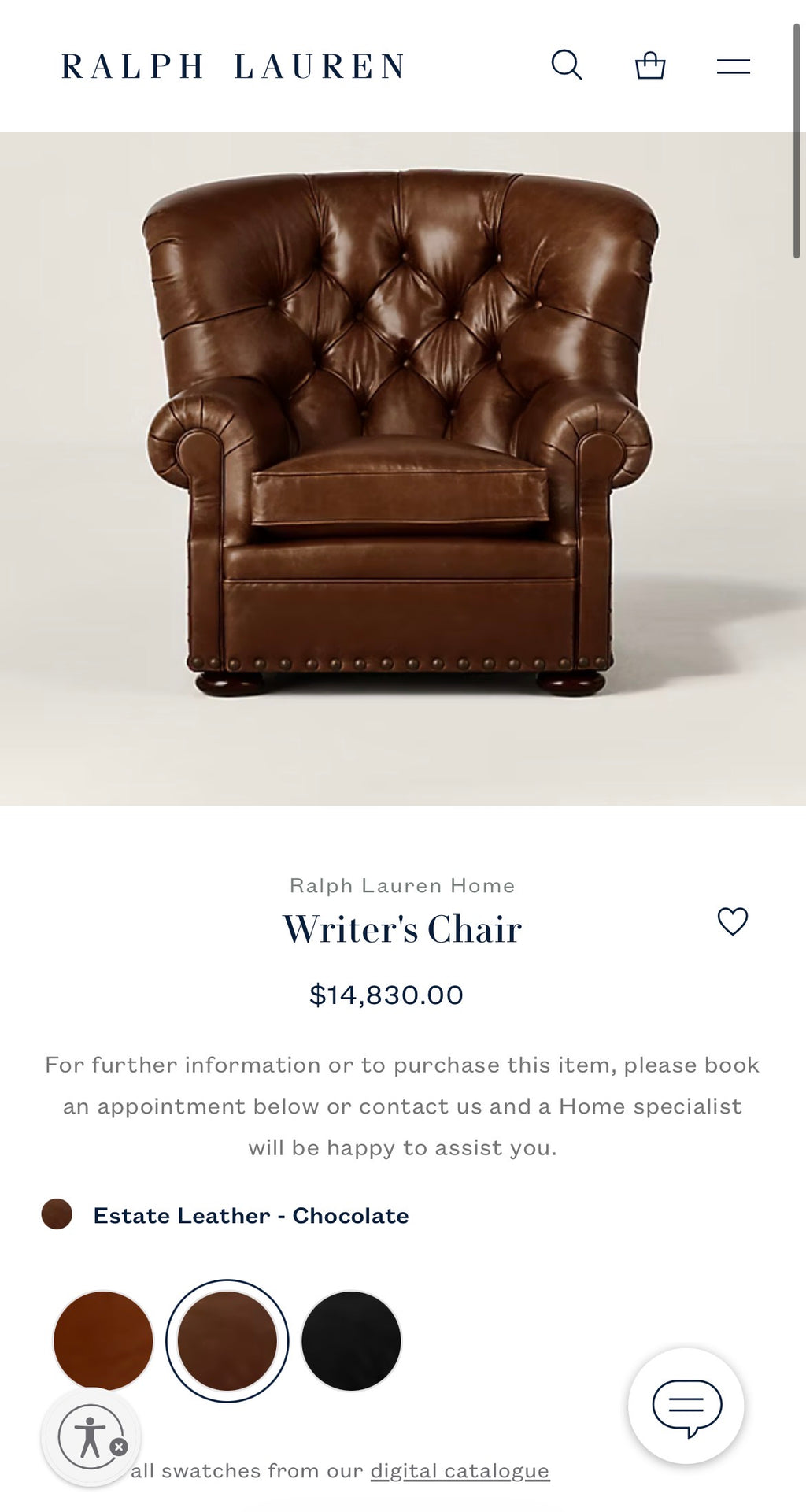 Ralph Lauren Writers Chair