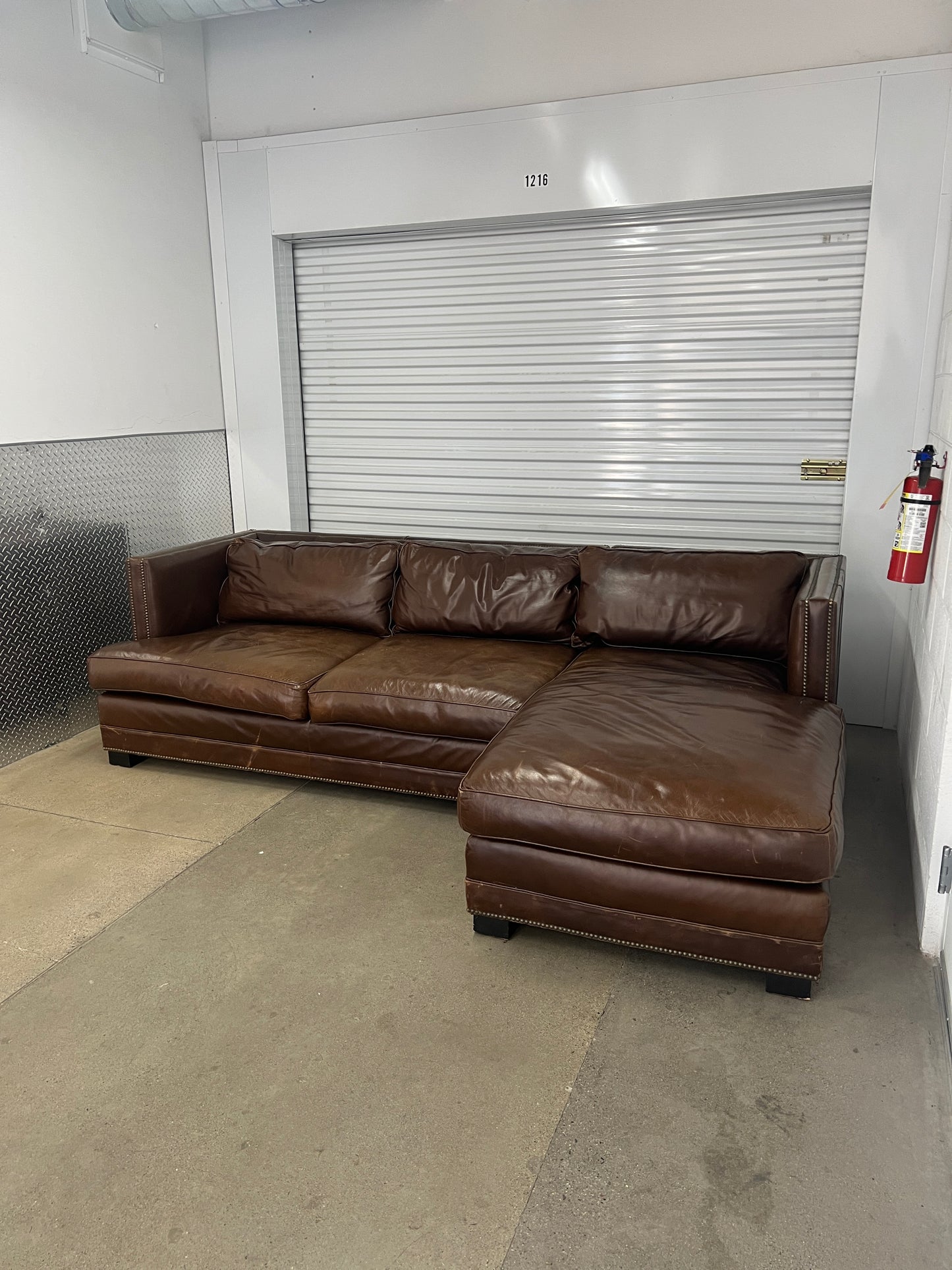 Restoration Hardware “Easton” Leather Scetional