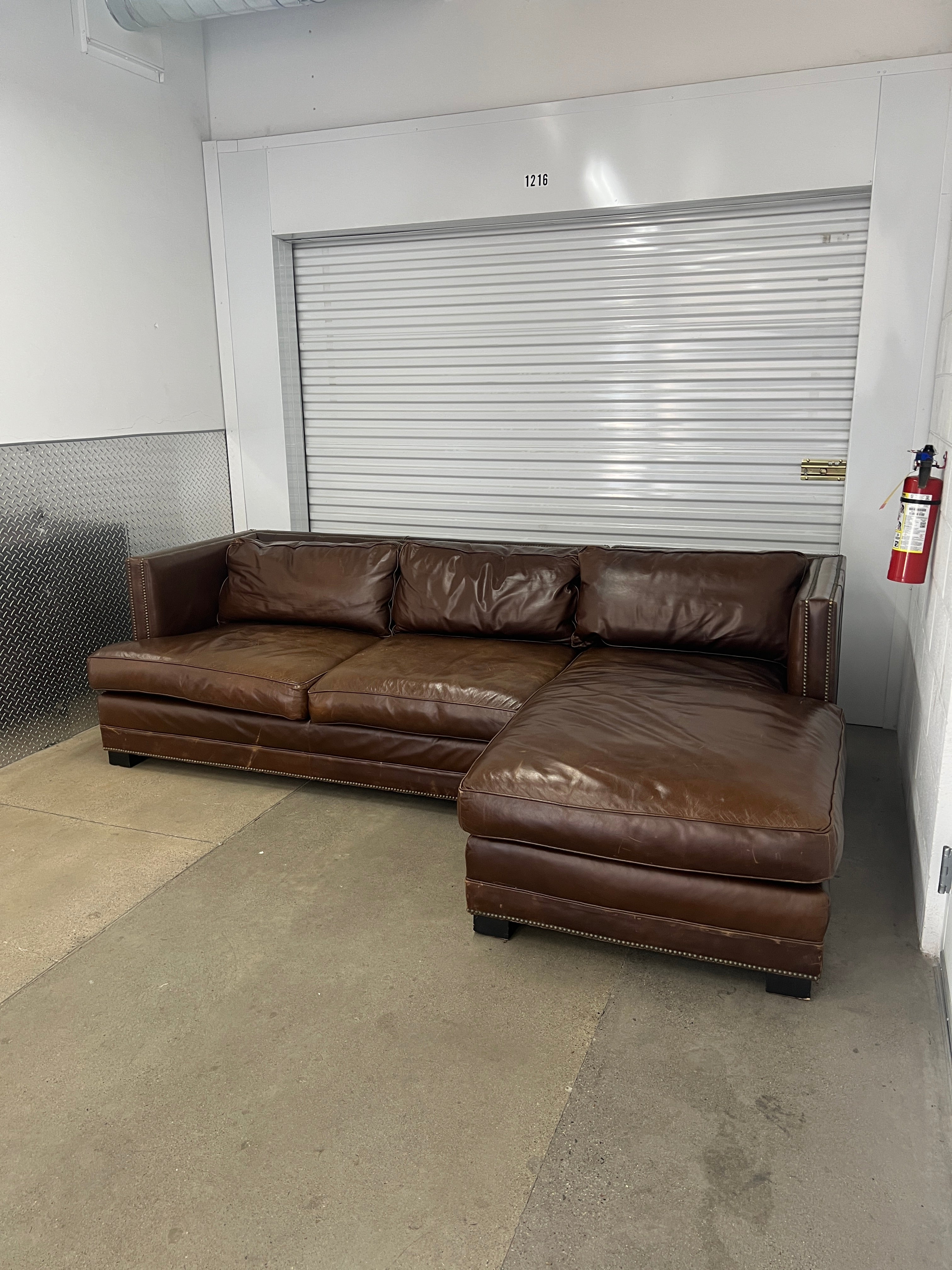 Restoration Hardware “Easton” Leather Scetional