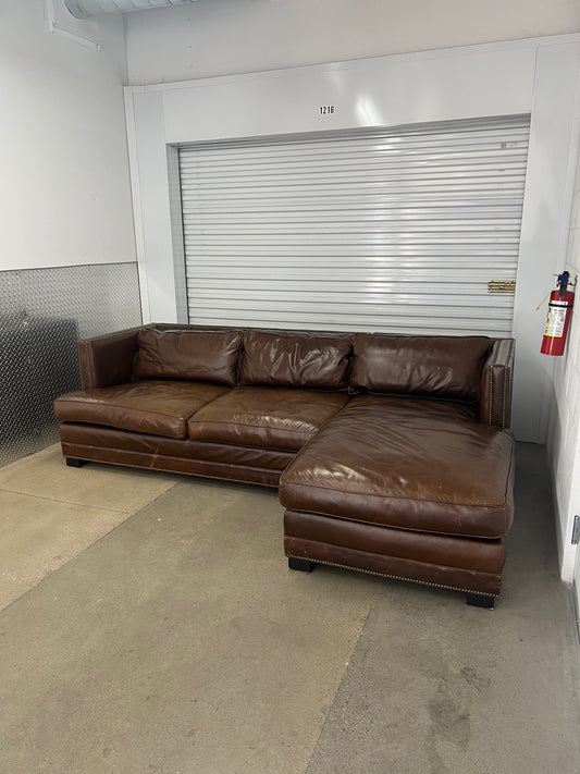 Restoration Hardware “Easton” Leather Scetional