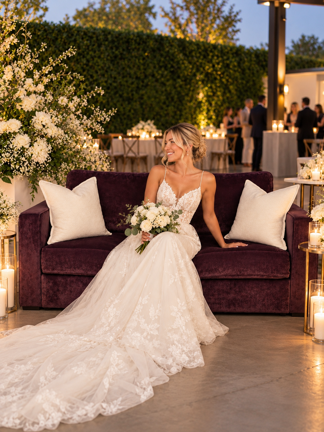 ✨Luxurious Plum Velvet Loveseat Rental